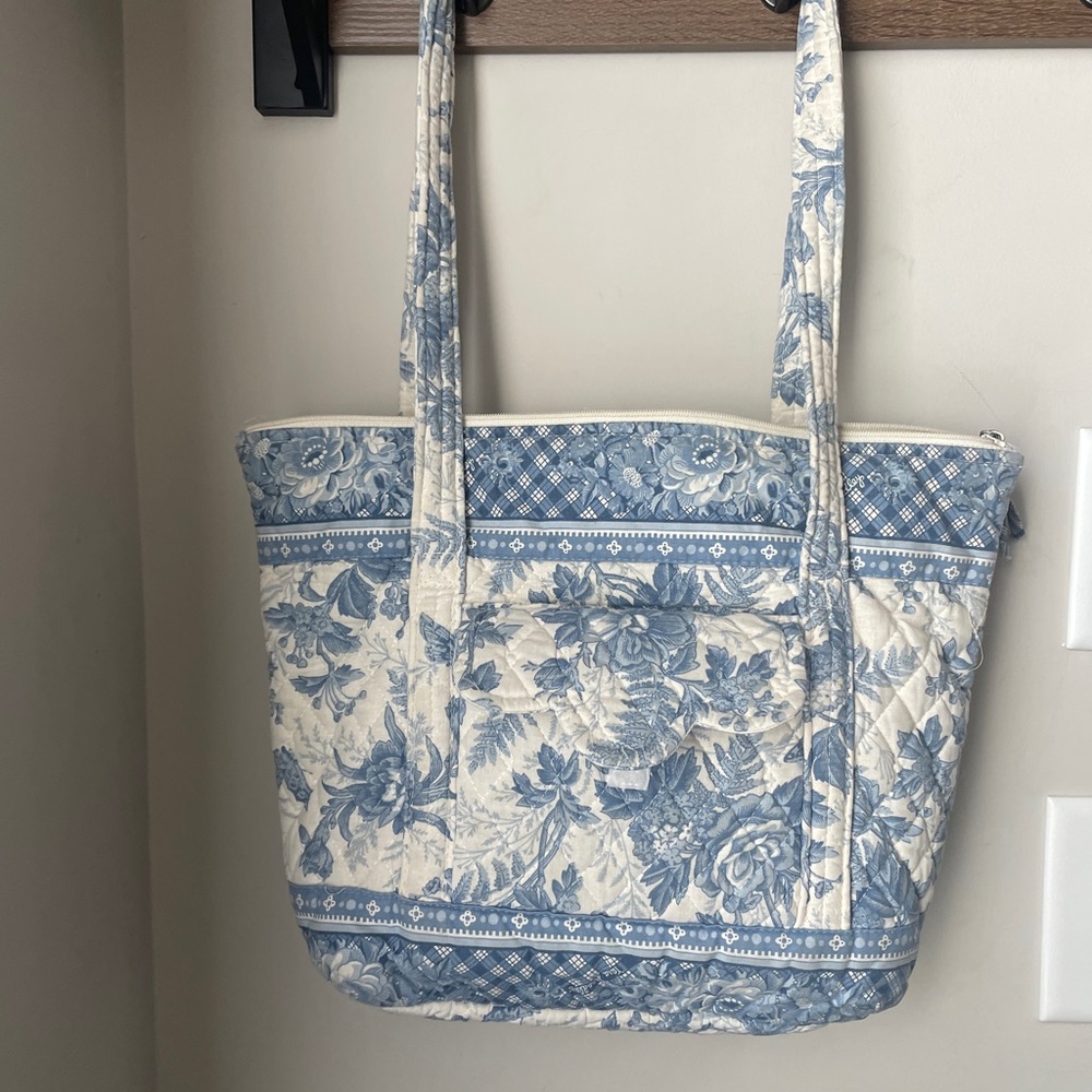 Rare Vintage Vera Bradley Shoulder Tote Bag in Blue Toile